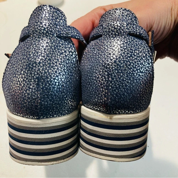 HOMERS ARTISAN Sz 40 Metallic Wedge Strap Cut Out  Rubber Sole Sandals - Picture 7 of 10